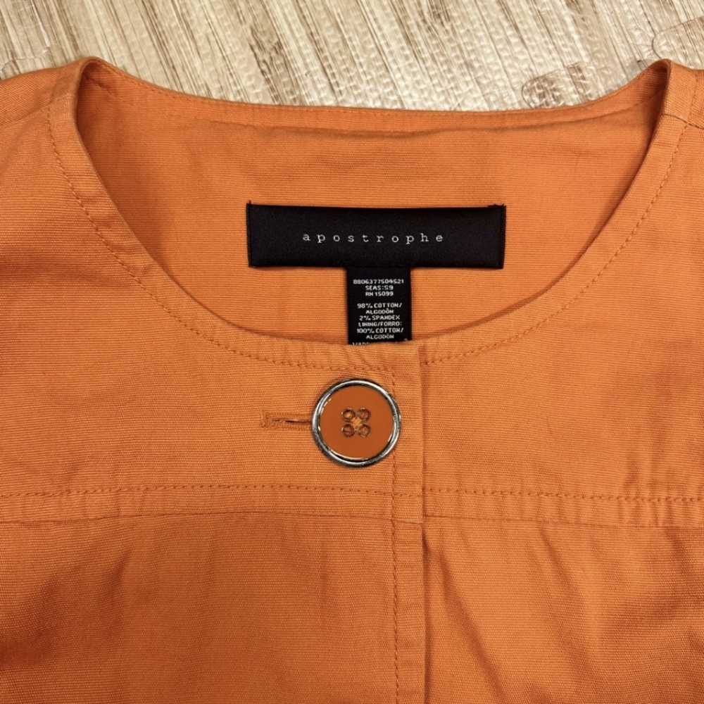 Apostrophe Buttoned Shirt | Size Large | Orange